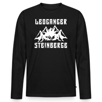 Leoganger Steinberge Wandern Leogang Österreich - Männer Premium Bio Langarmshirt - Schwarz - Vorne - Nico (187cm)