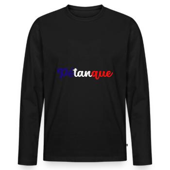 Petanque, for bowling - Men's Premium Organic Long Sleeve Shirt - black - Front - Nico (187cm)