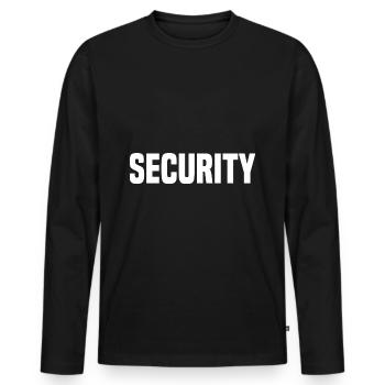 Sicherheit - Männer Premium Bio Langarmshirt - Schwarz - Vorne - Nico (187cm)