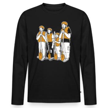 Tenue d’équipe de rafting pour les équipes de navigation de plaisance en montagne - T-shirt manches longues Premium bio Homme - noir - Devant - Nico (187cm)