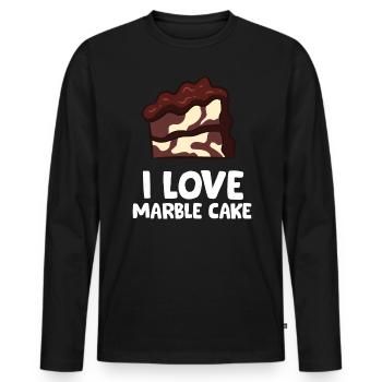 Marble Cake - I love marble cake - Men's Premium Organic Long Sleeve Shirt - black - Front - Nico (187cm)