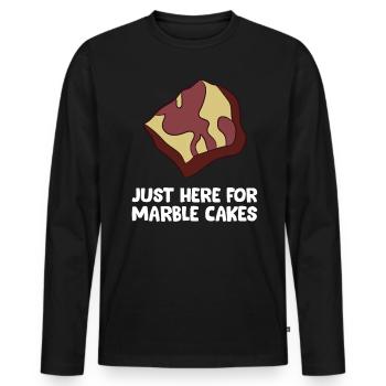 Marble Cake - Just here for the marble cakes - Men's Premium Organic Long Sleeve Shirt - black - Front - Nico (187cm)