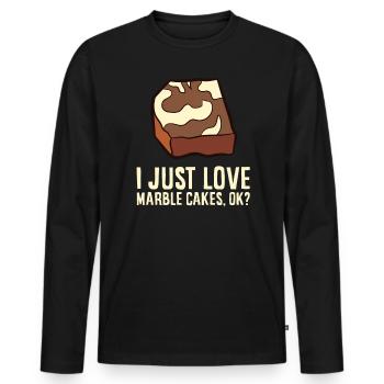 Marble Cake - I just love marble cakes, ok? - Men's Premium Organic Long Sleeve Shirt - black - Front - Nico (187cm)