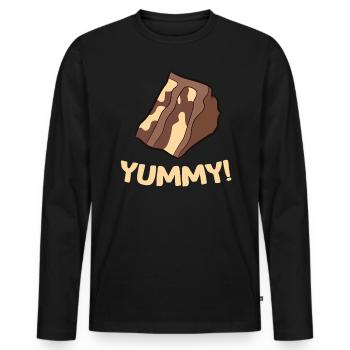 Gâteau marbré - Yummy! - T-shirt manches longues Premium bio Homme - noir - Devant - Nico (187cm)