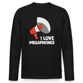 Mégaphone - I love Megaphones - T-shirt manches longues Premium bio Homme - noir - Devant - Nico (187cm)