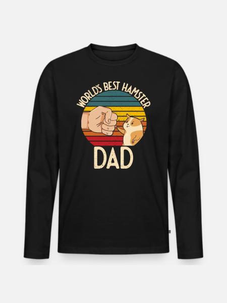 World's Best Hamster Dad Hamster Costume for - Men's Premium Organic Long Sleeve Shirt - black