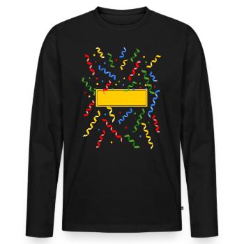 Confetti Streamers Carnival Costume Place Sign - Men's Premium Organic Long Sleeve Shirt - black - Front - Nico (187cm)