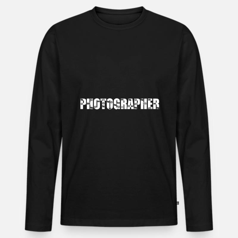 Photography Camera Lens - Männer Premium Bio Langarmshirt - Schwarz