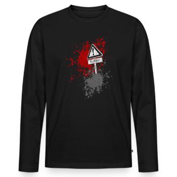 Achtung Boßeln - Männer Premium Bio Langarmshirt - Schwarz - Vorne - Nico (187cm)