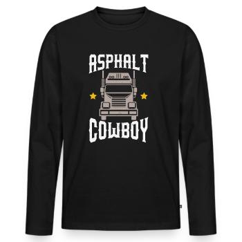 Asphalt Cowboy Shirt - Men's Premium Organic Long Sleeve Shirt - black - Front - Nico (187cm)