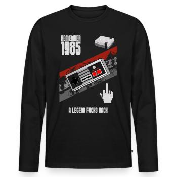 LEGEND OF 1985 - Men's Premium Organic Long Sleeve Shirt - black - Front - Nico (187cm)