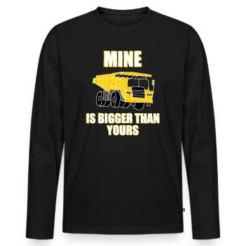 Bagger - Muldenkipper - Baustelle - Männer Premium Bio Langarmshirt - Schwarz - Vorne - Nico (187cm)