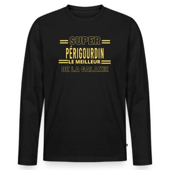 Meilleur de la galaxie PÉRIGOURDIN - T-shirt manches longues Premium bio Homme - noir - Devant - Nico (187cm)