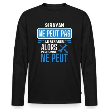ne peut pas le réparer si Rayan - T-shirt manches longues Premium bio Homme - noir - Devant - Nico (187cm)