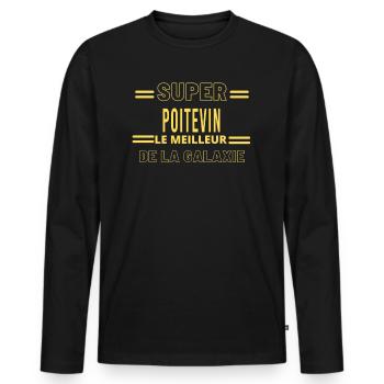 Meilleur de la galaxie POITEVIN - T-shirt manches longues Premium bio Homme - noir - Devant - Nico (187cm)