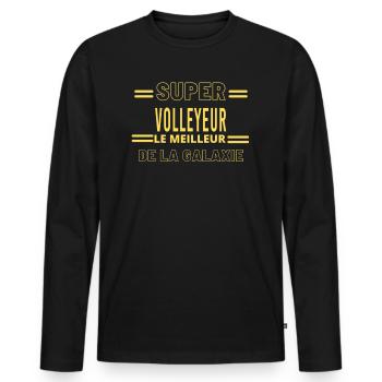 Meilleur de la galaxie VOLLEYEUR - T-shirt manches longues Premium bio Homme - noir - Devant - Nico (187cm)