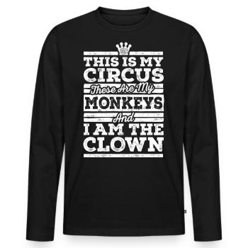 My Circus My Monkeys - Men's Premium Organic Long Sleeve Shirt - black - Front - Nico (187cm)