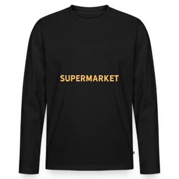 Supermarkt-Logik für Männer und Frauen - Männer Premium Bio Langarmshirt - Schwarz - Vorne - Nico (187cm)