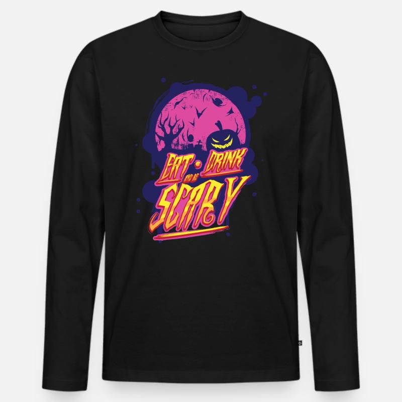 Halloween - Männer Premium Bio Langarmshirt - Schwarz