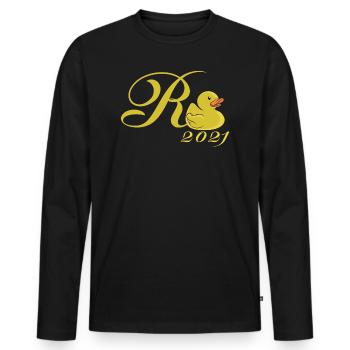 Rente Badeente Ruhestand Rentner 2021 Geschenk - Männer Premium Bio Langarmshirt - Schwarz - Vorne - Nico (187cm)