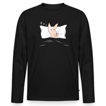 Pyjama pyjama lapin - T-shirt manches longues Premium bio Homme - noir - Devant - Nico (187cm)