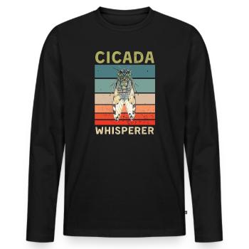 Cicadas Whisperer Brood X 2021 Insect Entomology - Men's Premium Organic Long Sleeve Shirt - black - Front - Nico (187cm)