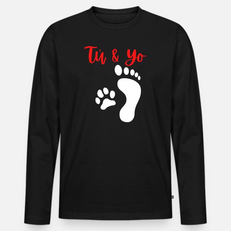 Hunde Gassi Hundehalter Beste Freunde - Männer Premium Bio Langarmshirt - Schwarz