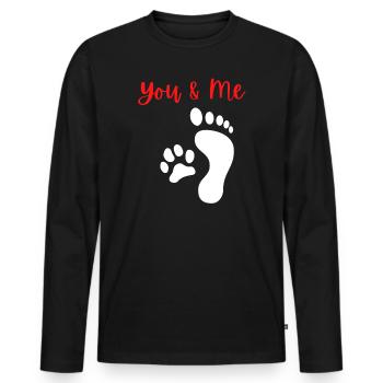 Chiens promener chiens Meilleur amis - T-shirt manches longues Premium bio Homme - noir - Devant - Nico (187cm)