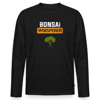 bonsai whisperer, bonsai - Men's Premium Organic Long Sleeve Shirt - black - Front - Nico (187cm)