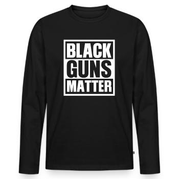 Black Guns Matter - T-shirt manches longues Premium bio Homme - noir - Devant - Nico (187cm)