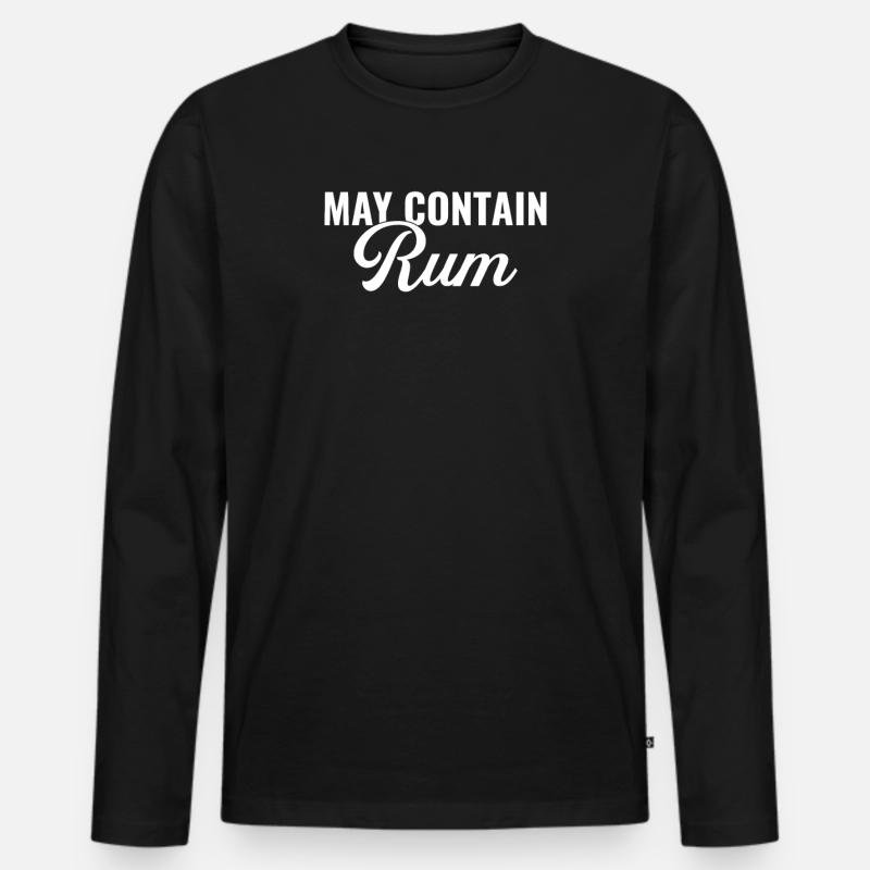 Kann Rum, Rum enthalten - Männer Premium Bio Langarmshirt - Schwarz