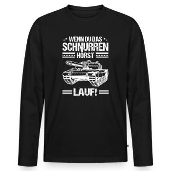 Panzerfahrer Deutsche Raubkatzen Panzer - Männer Premium Bio Langarmshirt - Schwarz - Vorne - Nico (187cm)