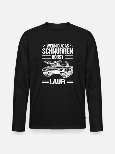 Panzerfahrer Deutsche Raubkatzen Panzer - Männer Premium Bio Langarmshirt - Schwarz