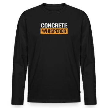 Betonflüstererbeton - Männer Premium Bio Langarmshirt - Schwarz - Vorne - Nico (187cm)
