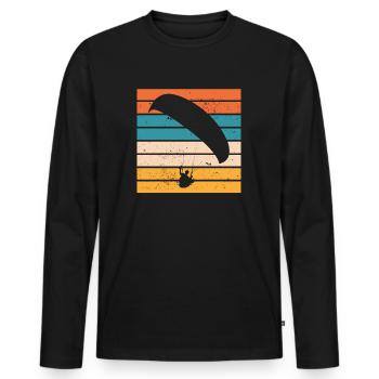 Parapente Canoe rétro Vintage - T-shirt manches longues Premium bio Homme - noir - Devant - Nico (187cm)