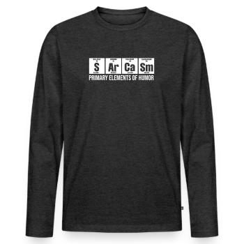 Sarcasm Primary Elements Of Humor Witz - T-shirt manches longues Premium bio Homme - anthracite chiné - Devant - Nico (187cm)