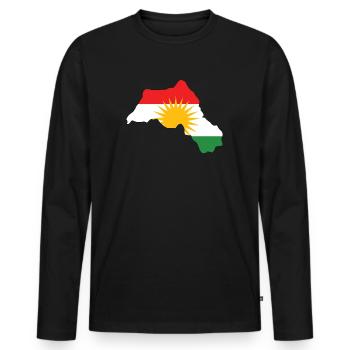 Kurde Kurdistan Biji Kurdistan - T-shirt manches longues Premium bio Homme - noir - Devant - Nico (187cm)