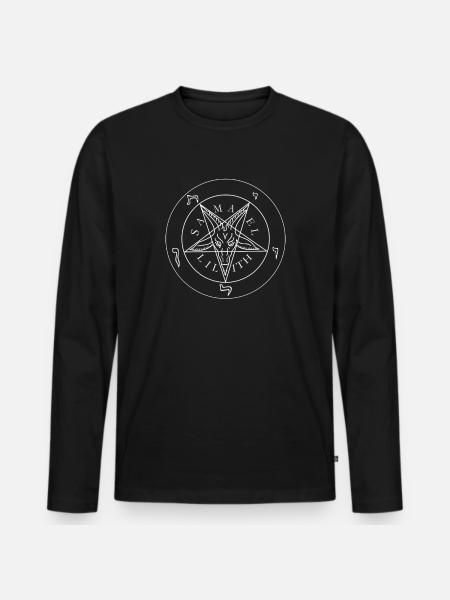 Occult Gothic Grunge Satan 666 Dark Art - Men's Premium Organic Long Sleeve Shirt - black