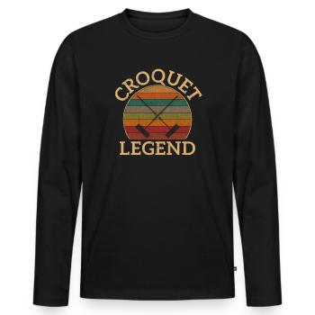 Croquet Legend, Croquet - Men's Premium Organic Long Sleeve Shirt - black - Front - Nico (187cm)