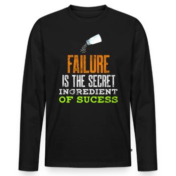 L’échec de l’état d’ Ingrédient secret du succès Inspi - T-shirt manches longues Premium bio Homme - noir - Devant - Nico (187cm)