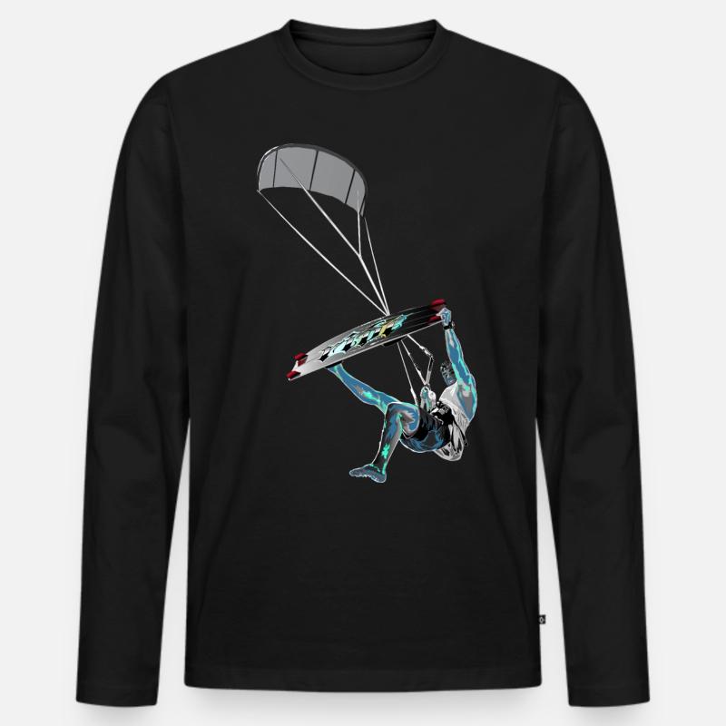 Kiter 2 0 - Männer Premium Bio Langarmshirt - Schwarz