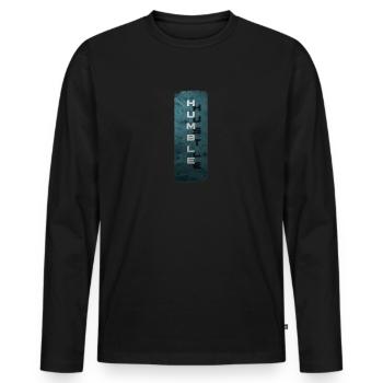 Ambitions subtiles : Humble Hustle - T-shirt manches longues Premium bio Homme - noir - Devant - Nico (187cm)