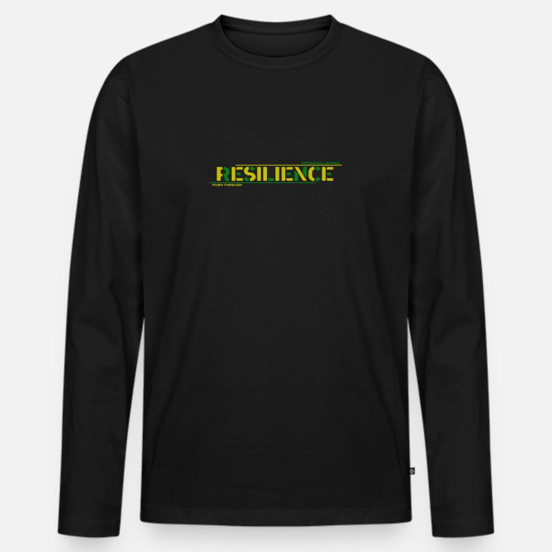 Resilience: Push Through Challenges - Men's Premium Organic Long Sleeve Shirt - black