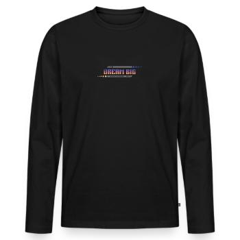 Rêvez grand, réalisez : Poursuivre vos ambitions - T-shirt manches longues Premium bio Homme - noir - Devant - Nico (187cm)