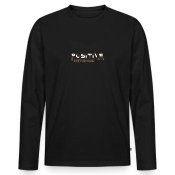 Shine Bright : le pouvoir de la positivité - T-shirt manches longues Premium bio Homme - noir - Devant - Nico (187cm)