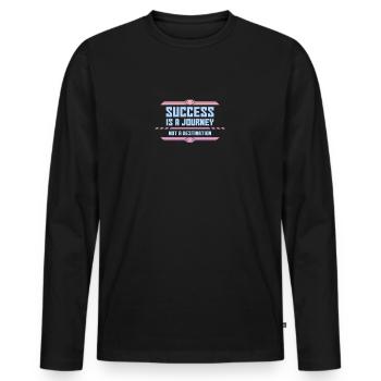 Parcours de réussite : au-delà de la destination - T-shirt manches longues Premium bio Homme - noir - Devant - Nico (187cm)