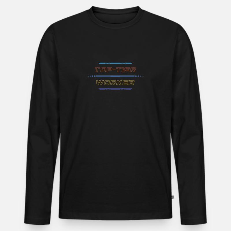 Top-Tier-Arbeiter - Männer Premium Bio Langarmshirt - Schwarz