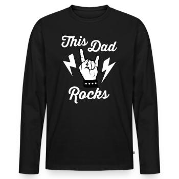 This Dad Rocks - Men's Premium Organic Long Sleeve Shirt - black - Front - Nico (187cm)