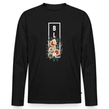 Bloom Botanical Frame - Men's Premium Organic Long Sleeve Shirt - black - Front - Nico (187cm)