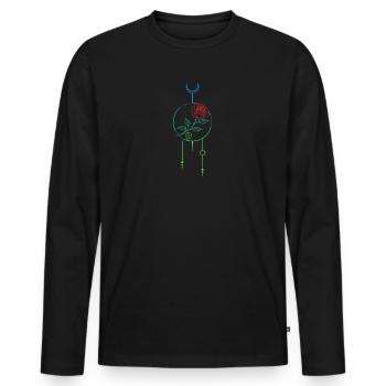 Rêve de rose céleste - T-shirt manches longues Premium bio Homme - noir - Devant - Nico (187cm)